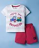 Mini Donuts Single Jersey Knit Half Sleeves T-Shirt & Shorts Set with Farming Print - Brown