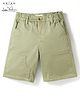 Arias Cotton Twill Elastane Woven Knee Length Solid Shorts with Patch Pockets - Cream