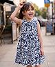 Kookie Kids Poplin Woven Sleeveless Abstract Printed Frock - Multicolour