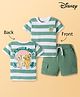 Babyoye Disney Single Jersey Knit Half Sleeves T-Shirt & Shorts Set With Lion King Graphics & Badge Detailing - Multicolor