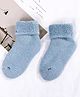 Flaunt Chic Woollen Blend Knit Solid Winter Socks - Blue