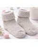 Flaunt Chic Woollen Blend Knit Solid Winter Socks - Grey