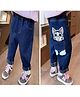POP STREET KIDS Cotton Blend Woven Cat Face Patch Back Detailed Jeans - Blue