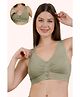 Zelena 92% Modal 8% Elastane Knit Solid Non Padded Maternity Bra With Front Open Nursing Access  - Pista