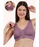 Zelena 92% Modal 8% Elastane Knit Solid Non Padded Maternity Bra With Front Open Nursing Access  - Lavender