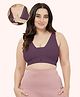 Zelena 97% Cotton 3% Spandex Knit Solid Nursing Feeding Padded Bra - Purple