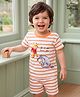 Babyoye Disney Single Jersey Knit Half Sleeves T-Shirt & Shorts Night Suit With Winnie & Friends Graphics - Multicolor