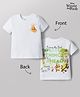 Babyoye Disney Light Terry Knit Half Sleeves T-Shirt with Front & Back Winnie the Pooh Graphic - White