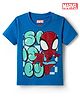 Babyhug Marvel Cotton Knit T-Shirt with Half Sleeves and Spiderman Graphics Blue 18-24 Months