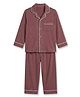Cocoon Care Bamboo Knit Full Sleeves Solid Shirt & Pajama Night Suit - Burgundy