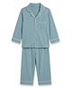 Cocoon Care Bamboo Knit Full Sleeves Solid Shirt & Pajama Night Suit - Blue