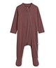 Cocoon Care Bamboo Knit Full Sleeves Solid Footed Sleepsuit - Burgundy