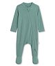 Cocoon Care Bamboo Knit Full Sleeves Solid Footed Sleepsuit - Green