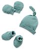 Cocoon Care Bamboo Knit Solid Cap Mittens & Socks Set - Green