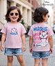 Bonfino Disney Single Jersey Knit Half Sleeves T-Shirt With Front & Back Aristocats Marie Graphics  - Pink
