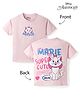 Bonfino Disney Single Jersey Knit Half Sleeves T-Shirt With Front & Back Aristocats Marie Graphics  - Pink