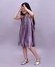 Lil' Drama Woven Sleeveless Shimmer Detailed Pleated Dress - Mauve