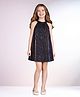 Lil' Drama Woven Sleeveless  Shimmer Detailed Dress - Black