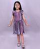 Lil' Drama Knit Frill Sleeves Shimmer Detailed Coordinating Pleated Top & Skirt Set - Mauve