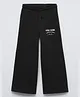 ALAN JONES Cotton Blend Knit New York Text Printed Track Pants With Slit Pocket - Black