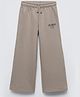 ALAN JONES Cotton Blend Knit New York Text Printed Track Pants With Slit Pocket - Mink