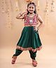 Banjara India Rayon Sleeveless Kutch Work Embroidered Dhoti Kurti Costume Set - Green