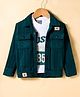Dapper Dudes Cotton Woven Full Sleeves Jacket With Text Printed Tee - Green