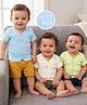 Kookie Kids Interlock Knit Half Sleeves  Striped & Animal Printed Jhablas Pack of 3 - Multicolour