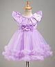 Babyhug Tussor Woven Frill Sleeves Party Frock With Corsage -Lavender