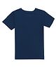 CHILINS Cotton Knit Half Sleeves Solid Tee - Navy Blue