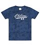CHILINS Cotton Knit Half Sleeves Chilings Since 23 Text Printed Tee - Blue