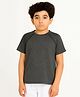 CHILINS Knit Half Sleeves Solid Tee - Grey