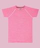 CHILINS Knit Half Sleeves Solid Tee - Pink