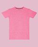 CHILINS Knit Half Sleeves Solid Tee - Pink