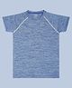 CHILINS Knit Half Sleeves Solid Tee - Aqua Blue