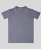 CHILINS Knit Half Sleeves Solid Tee - Grey