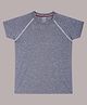 CHILINS Knit Half Sleeves Solid Tee - Grey