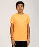 CHILINS Knit Half Sleeves Solid  Tee - Orange