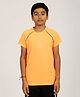CHILINS Knit Half Sleeves Solid Tee - Orange