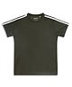 CHILINS Knit Half Sleeves Solid Tee - Dark Green