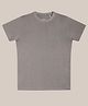 CHILINS Cotton Knit Half Sleeves Solid Tee - Grey
