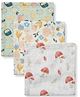 Cocoon Care Bamboo Cotton Knit Printed Baby Wash cloth Pack of 3  Multicolor
