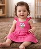 Babyoye Cotton Knit Frocks With Bloomer/Short All Over Print Sleeveless Pink 0-3 Months