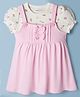 Babyoye Cotton Knit Frock With Inner Tee All Over Print Half Sleeves Multi Color 3-6 Months