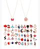 Melbees by Yellow Chimes Multicolor Charm Necklace for Girls | Set of 50 Charms With 2 Chain Pendant for Kids | Birthday Gift for Girls Kids