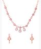 Yellow Chimes Diamond Necklace Set for Women | White Stone Necklace Set | AD Jewellery Set for Women | Rose Gold Diamond Necklace Set | Birthday Gift for Girls & Women Anniversary Gift for Wife