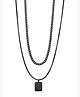 Yellow Chimes Black Chain Pendant for Men | Layered Dog Tag Neck Chains | Urban Edge Fashion Accessories | Birthday & for Men and Boys