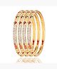 Yellow Chimes Ethnic Design Set of 4 PCs One Gram Gold Crystal Studded Handcrafted Meenakari Traditional Bangle Set for Women & Girls (2.6)