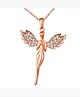 an Angel Pure Soul with Wings Pendant (Austrian Crystal Hallmarked 18K Rose Gold Plated) for Girls and Women by YELLOW CHIMES