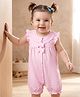 Babyoye 100% Cotton Interlock Knt With Eco Jiva Finish Solid Dyed Half Sleeves Rompers - Pink